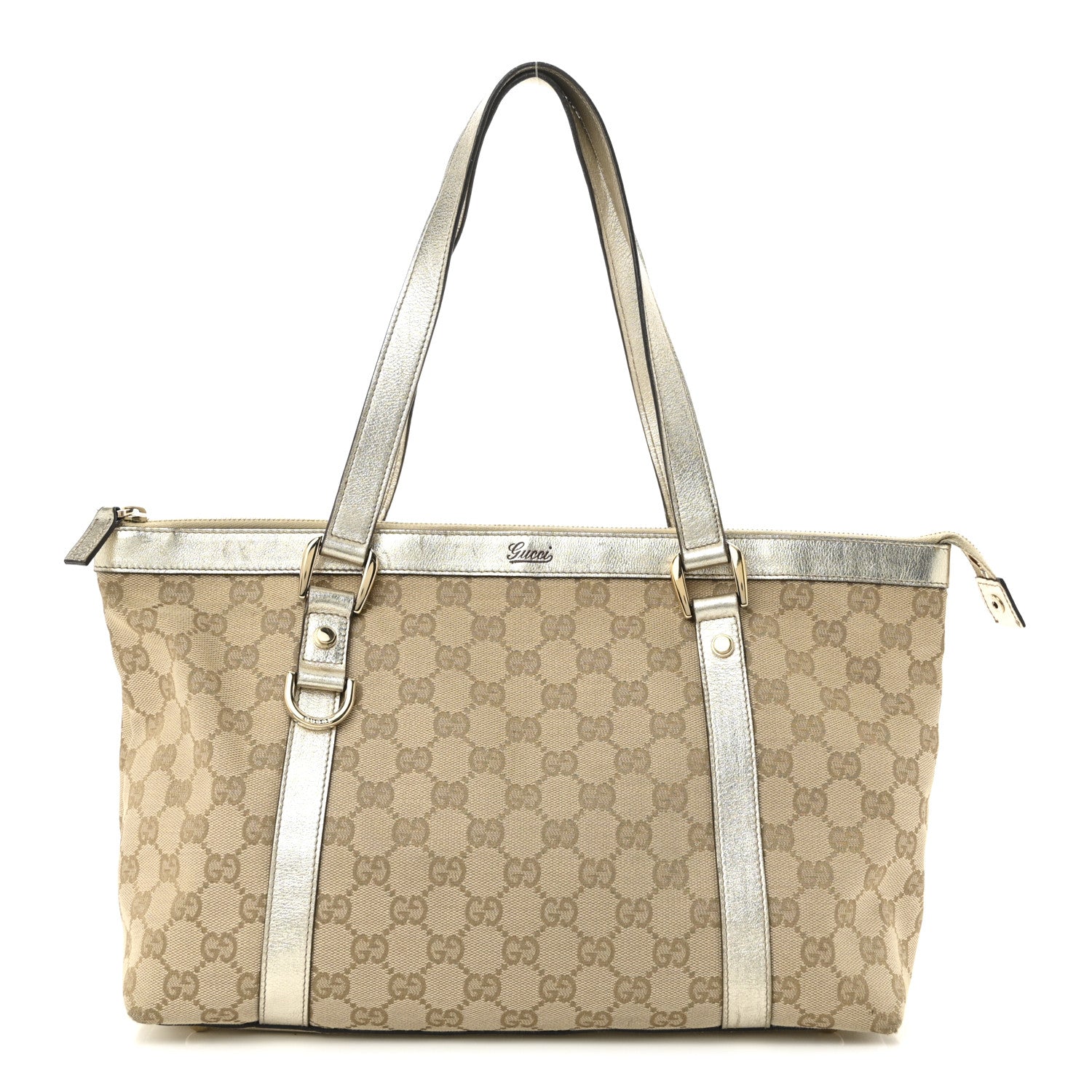 Gucci Monogram Medium Abbey Tote Gold 1 of 10