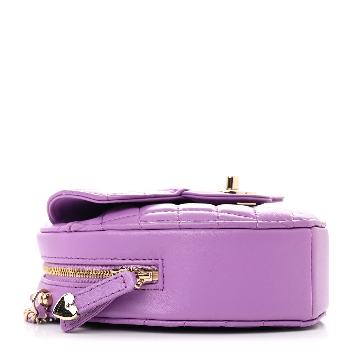 Lambskin Quilted CC In Love Heart Bag Purple