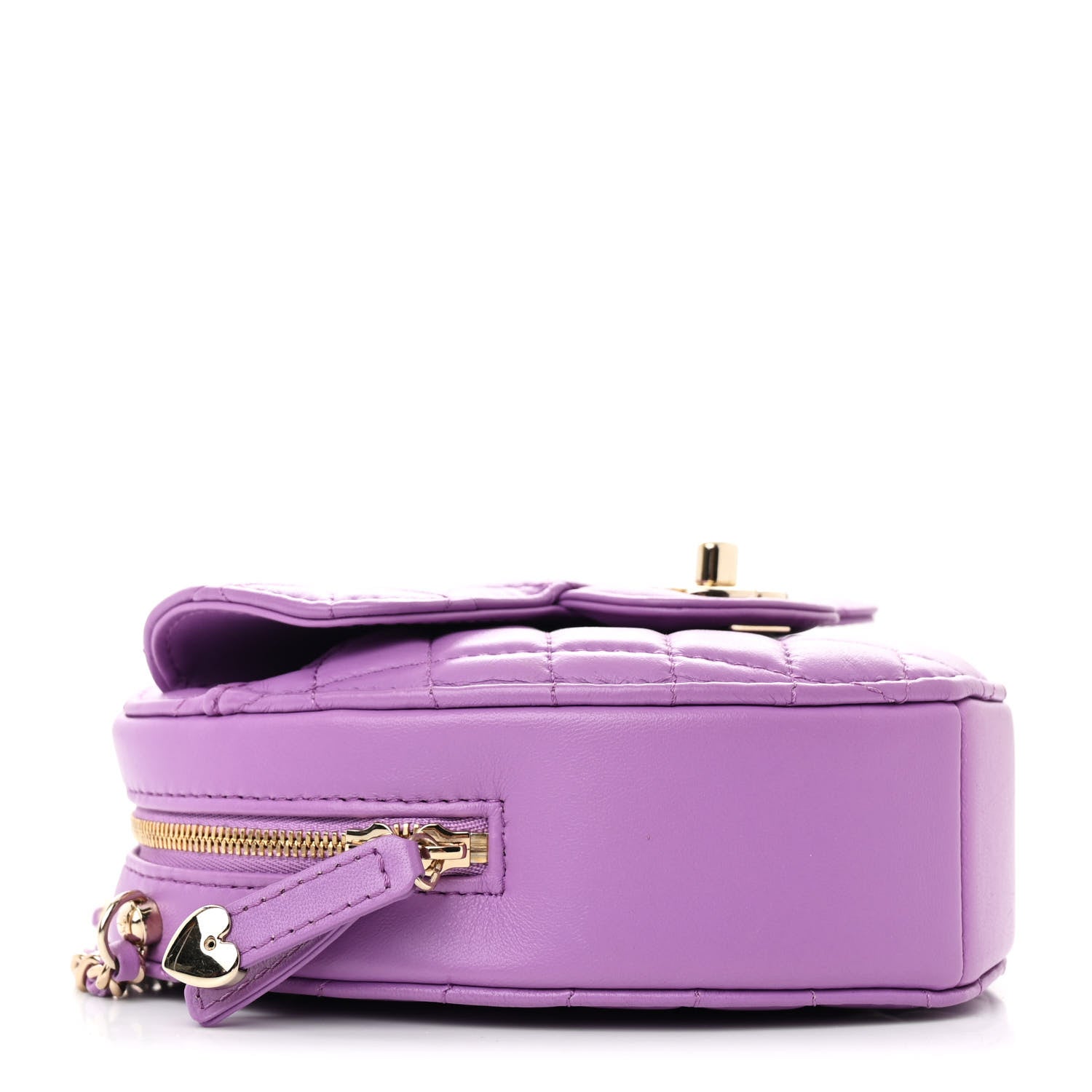 Chanel Lambskin Quilted CC In Love Heart Bag Purple 4 of 10