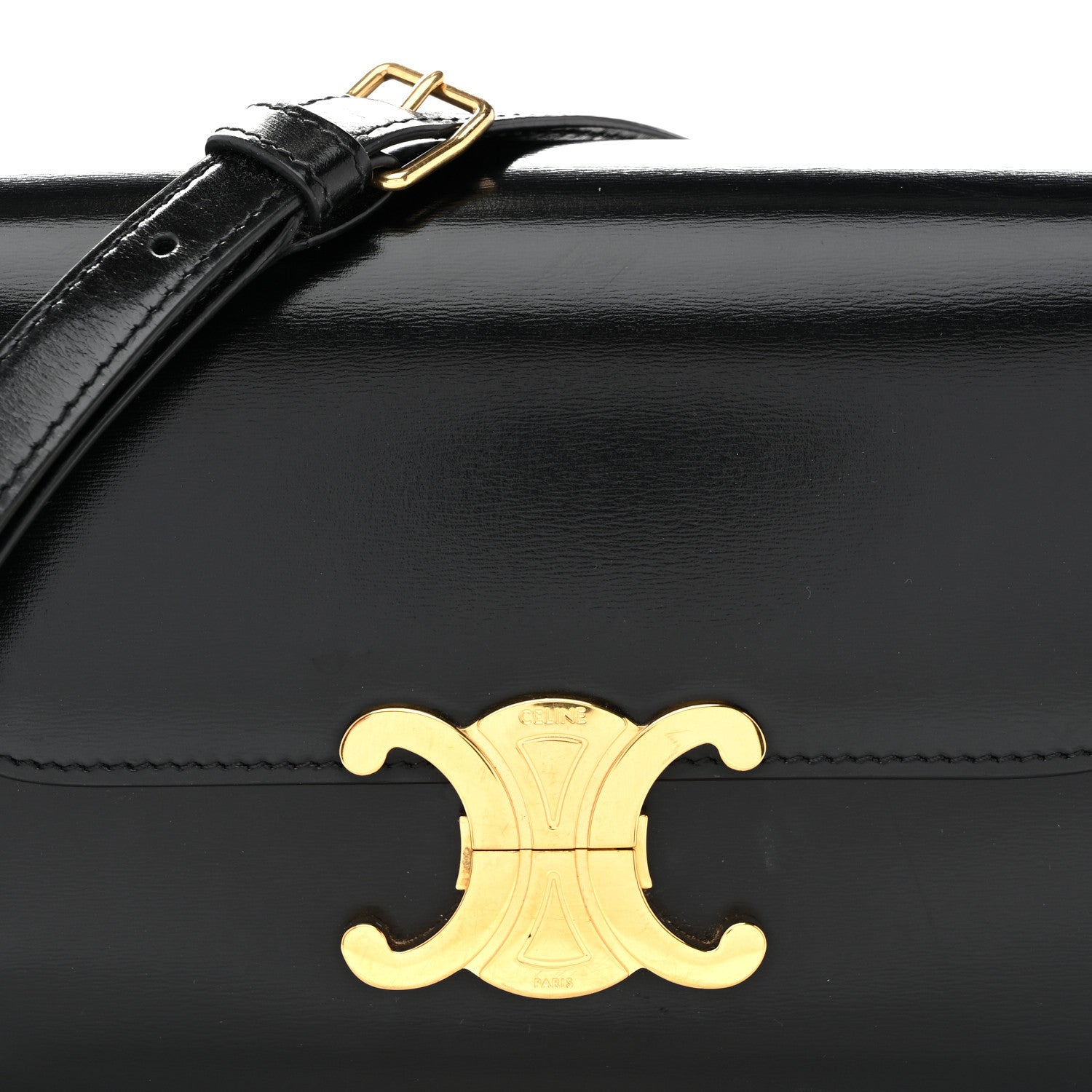 Celine Shiny Calfskin Teen Triomphe Black 7 of 11