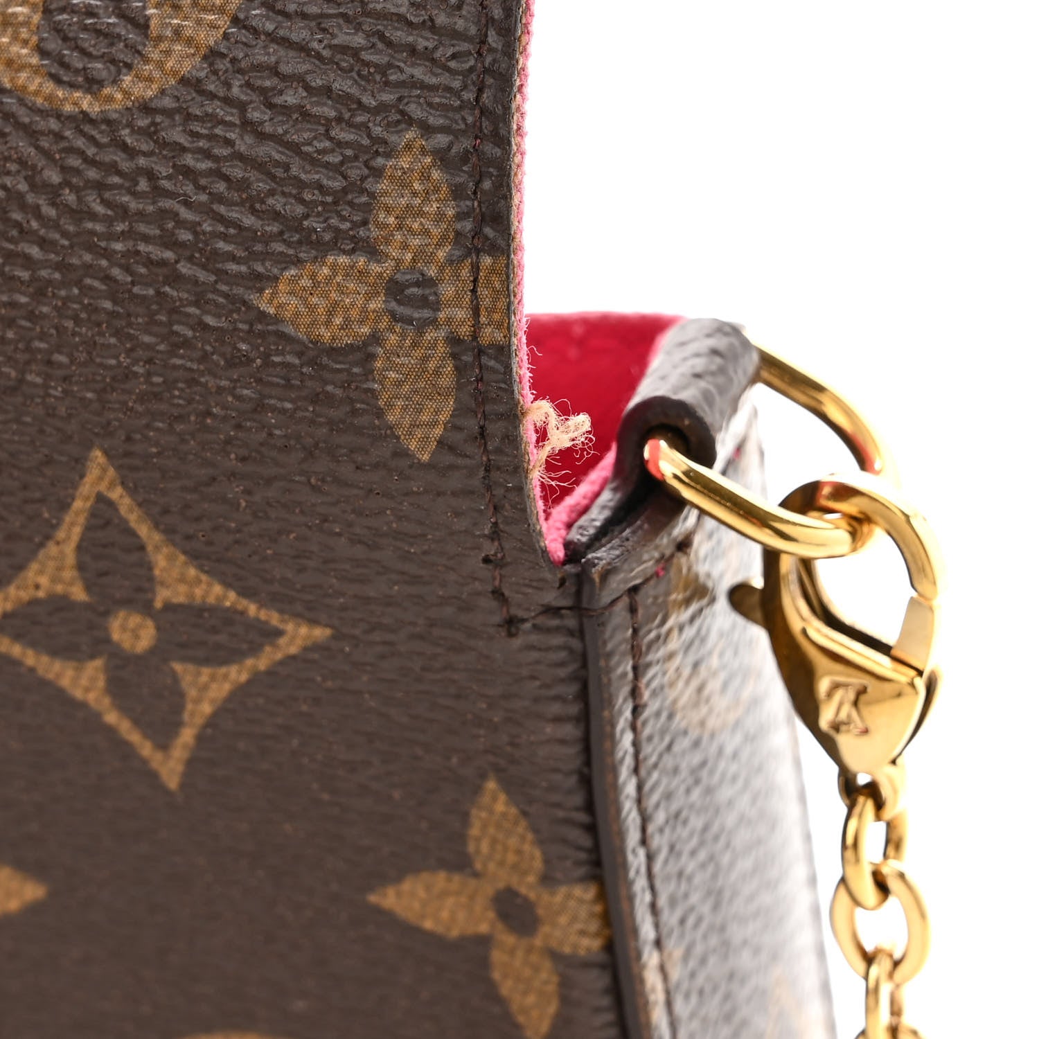 Louis Vuitton Monogram 2021 Christmas Animation Hollywood Pochette Felicie Chain Wallet Fuchsia 14 of 18