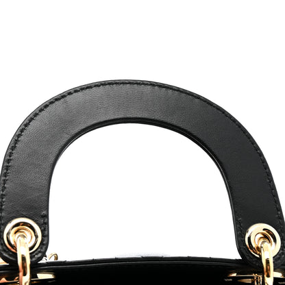 Christian Dior Lambskin Cannage Mini Lady Dior Black 12 of 13