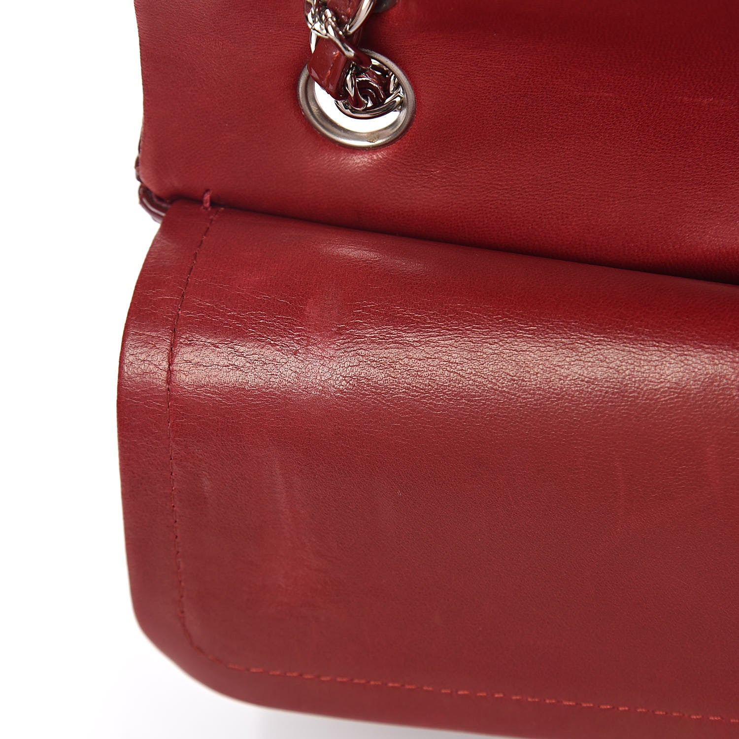 Chanel Patent Calfskin Quilted Medium Double Flap Red 9 of 14