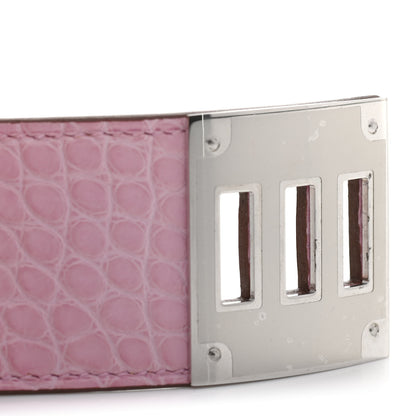 Hermes Matte Alligator Kelly Dog Bracelet T2 5P Pink 3 of 5