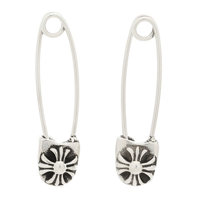 Chrome Hearts Sterling Silver Safety Pin Earrings 1 of 4