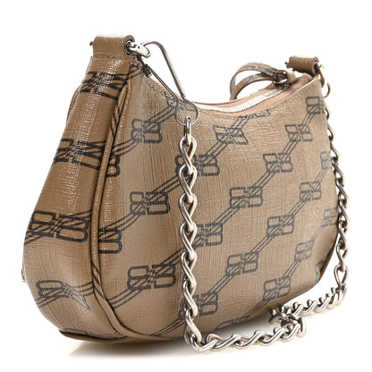Balenciaga Coated Canvas BB Monogram Le Cagole Mini Purse With Chain Beige Brown 3 of 10