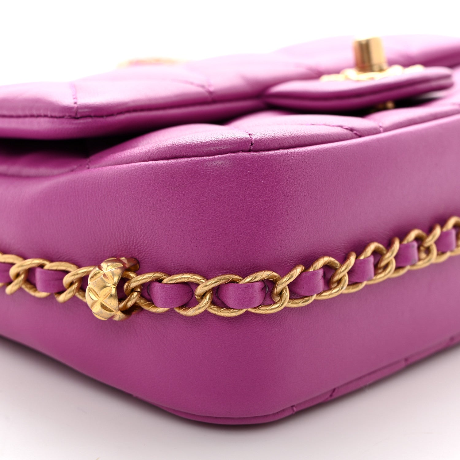 Chanel Lambskin Quilted CC Small Dynasty Flap Purple 9 of 10