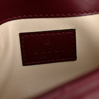 Gucci Calfskin Matelasse Super Mini GG Marmont Shoulder Bag Rosso Ancora 6 of 12