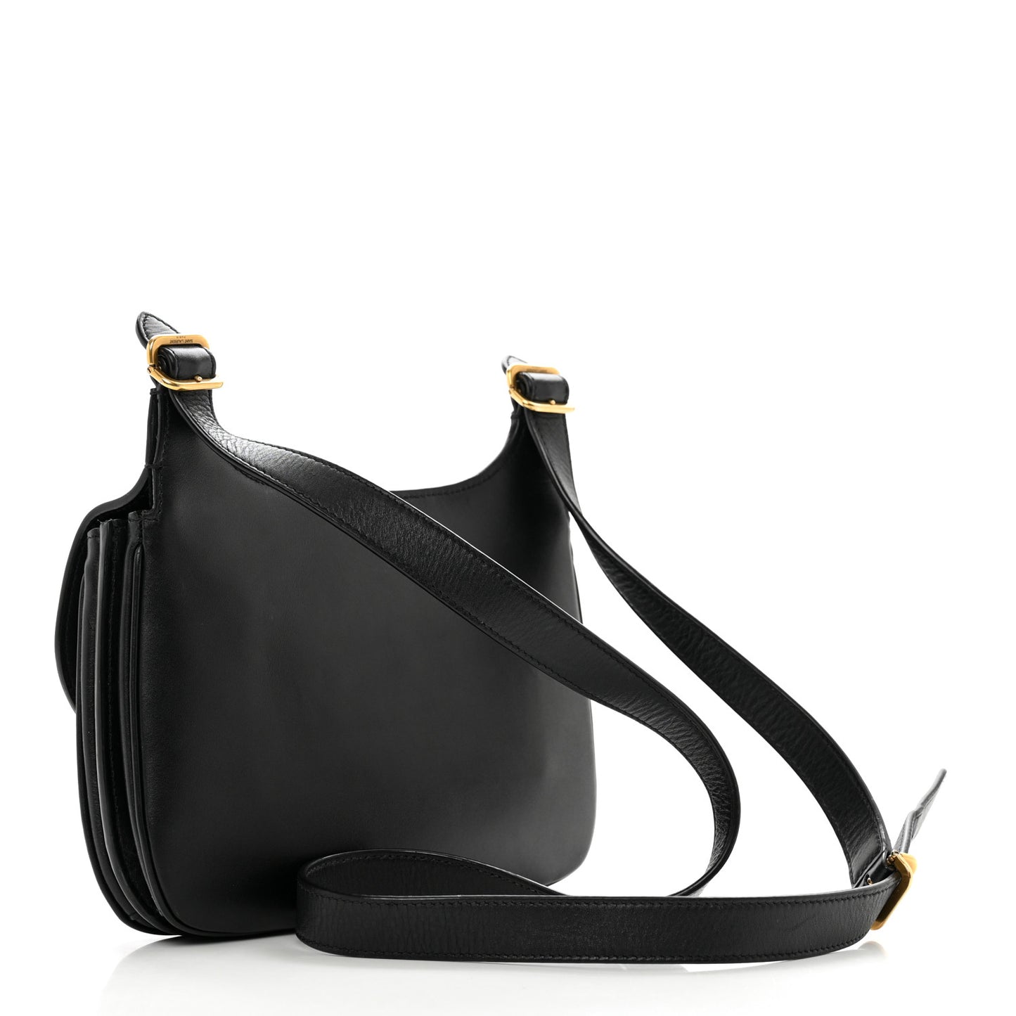 Smooth Calfskin Medium Charlie Shoulder Bag Black