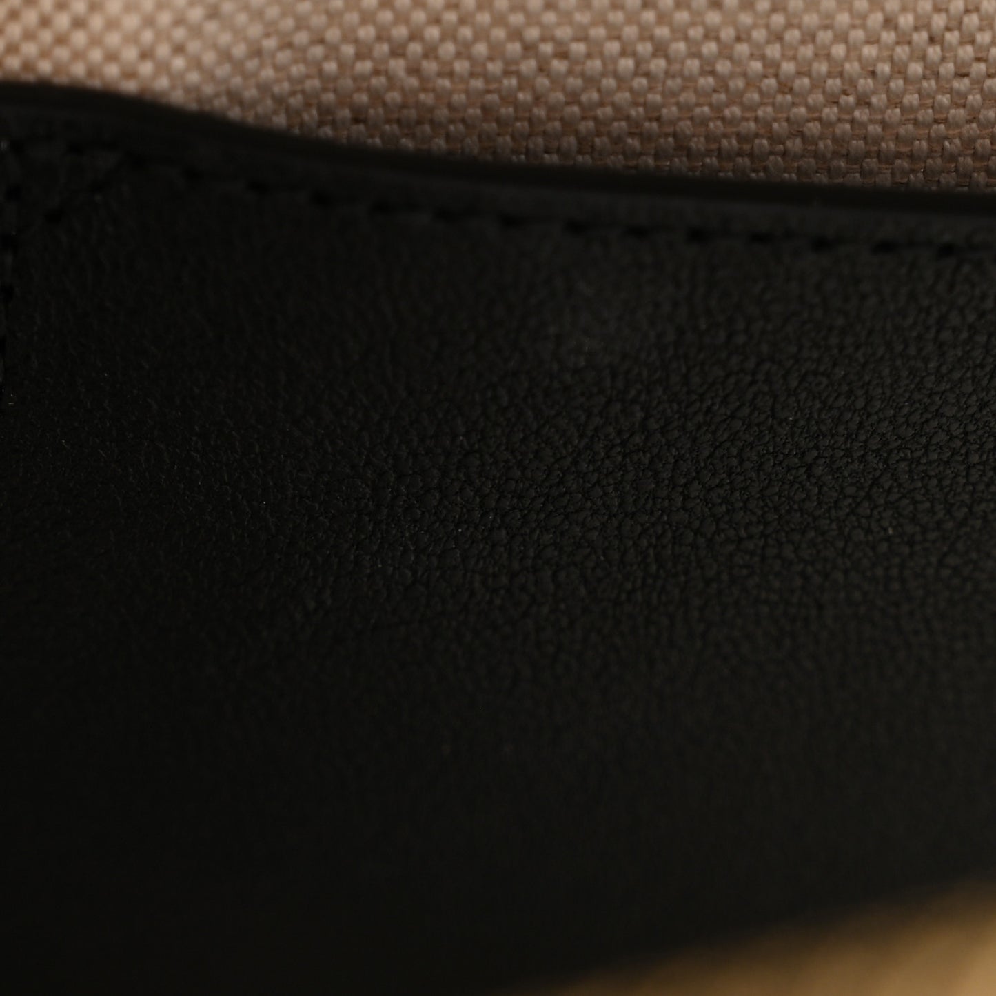 Sakai Be Green Calfskin Diagonal Stitched Blondie Top Handle Bag Black