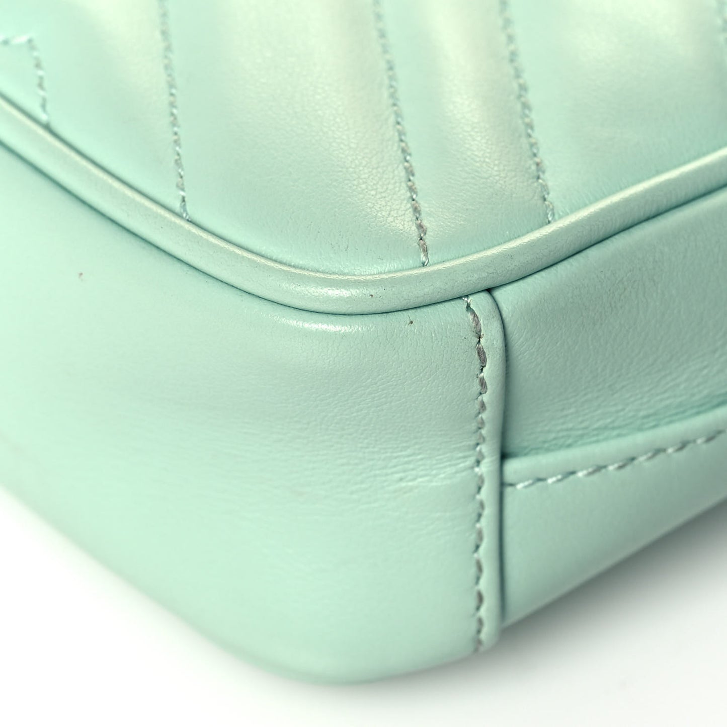Calfskin Matelasse Mini GG Marmont Crossbody Bag Water Green