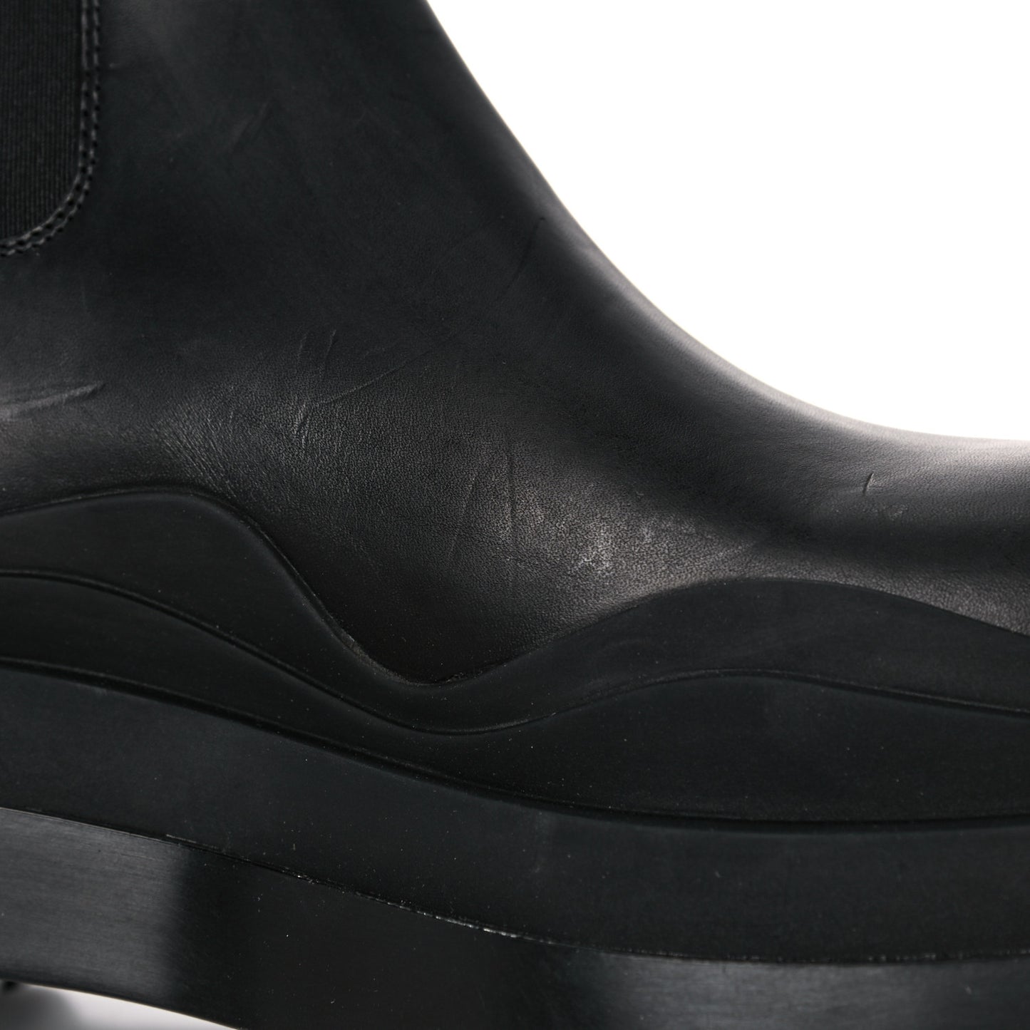 Calfskin The Tire Chelsea Boots 38.5 Black