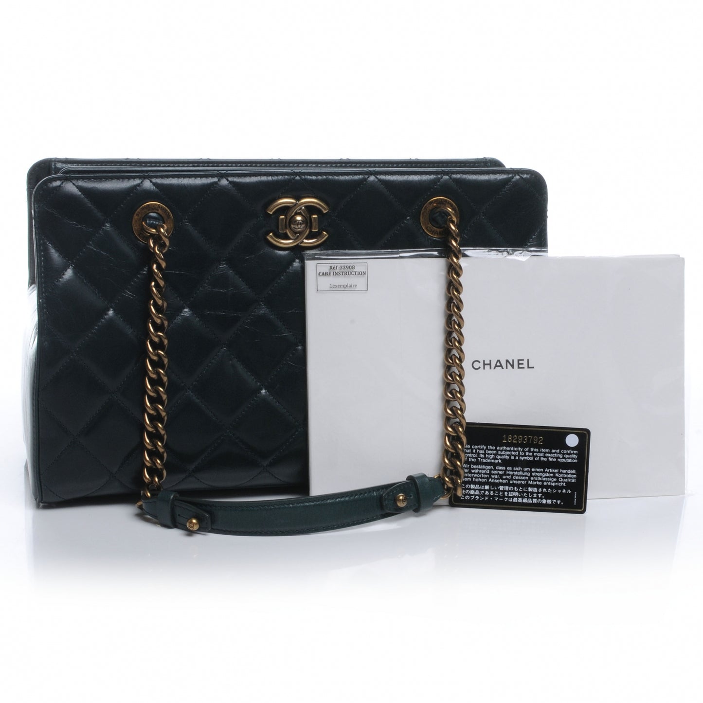 Calfskin Perfect Edge Tote Dark Green