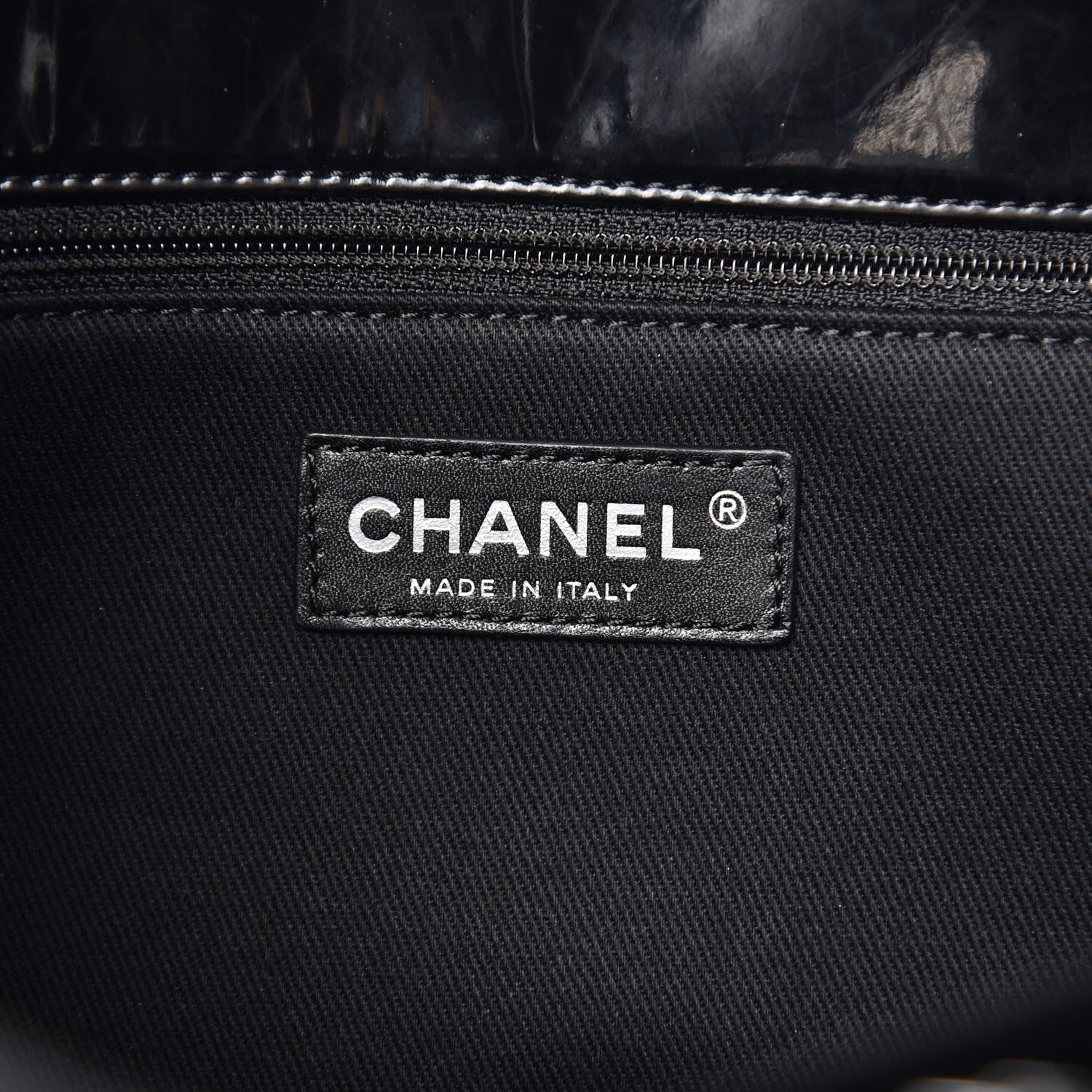 Chanel Vinyl Quilted In The Business North South Tote Black 6 of 11
