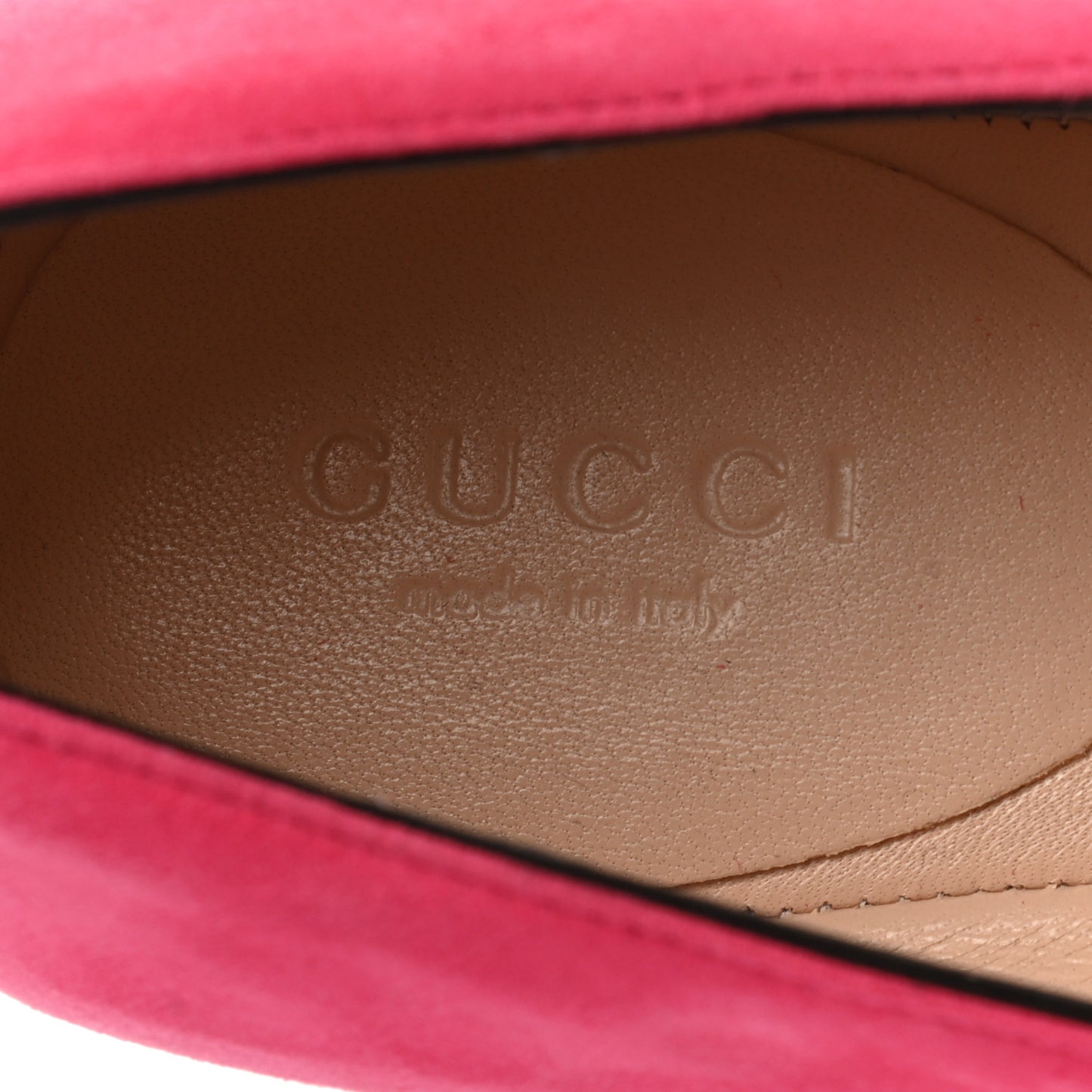 Kid Scamosciato GG Marmont Fringe Flats 37.5 Hot Pink