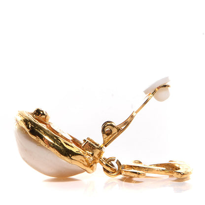 Chanel Pearl CC Drop Clip On Earrings Gold 3 of 4