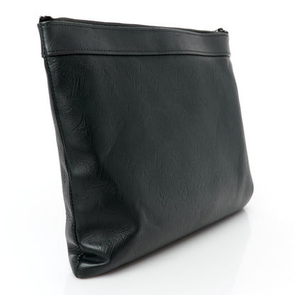 Louis Vuitton Calfskin Monogram Shadow Discovery Pochette Black 3 of 9