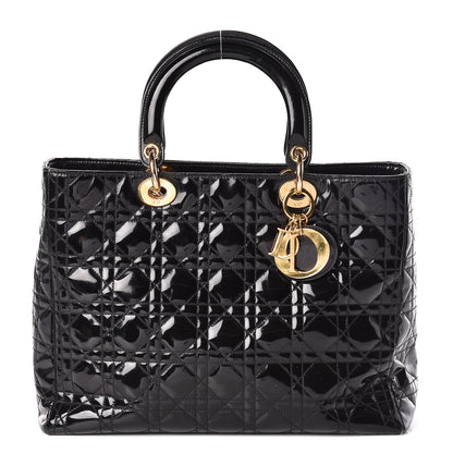 Christian Dior Patent Cannage Large Lady Dior Black 1 of 13