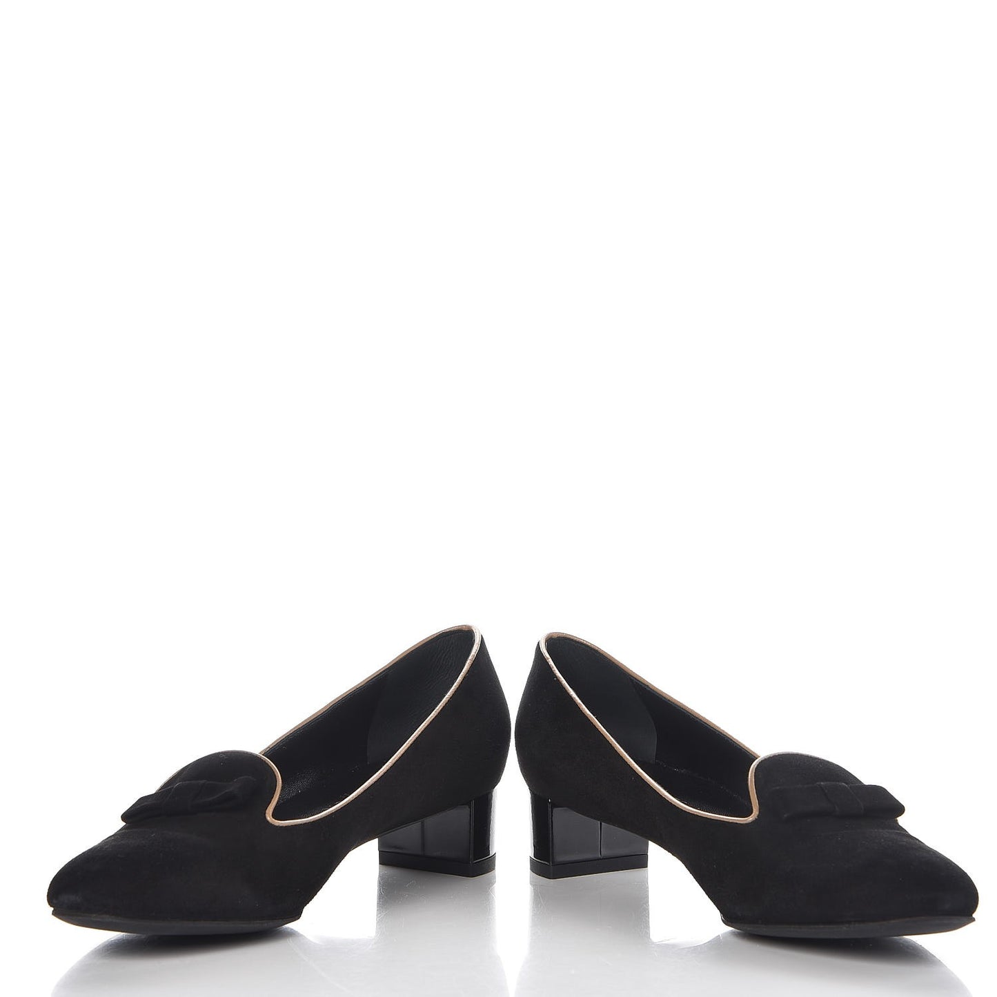 Suede Uniformes Bow Pumps 36.5 Black