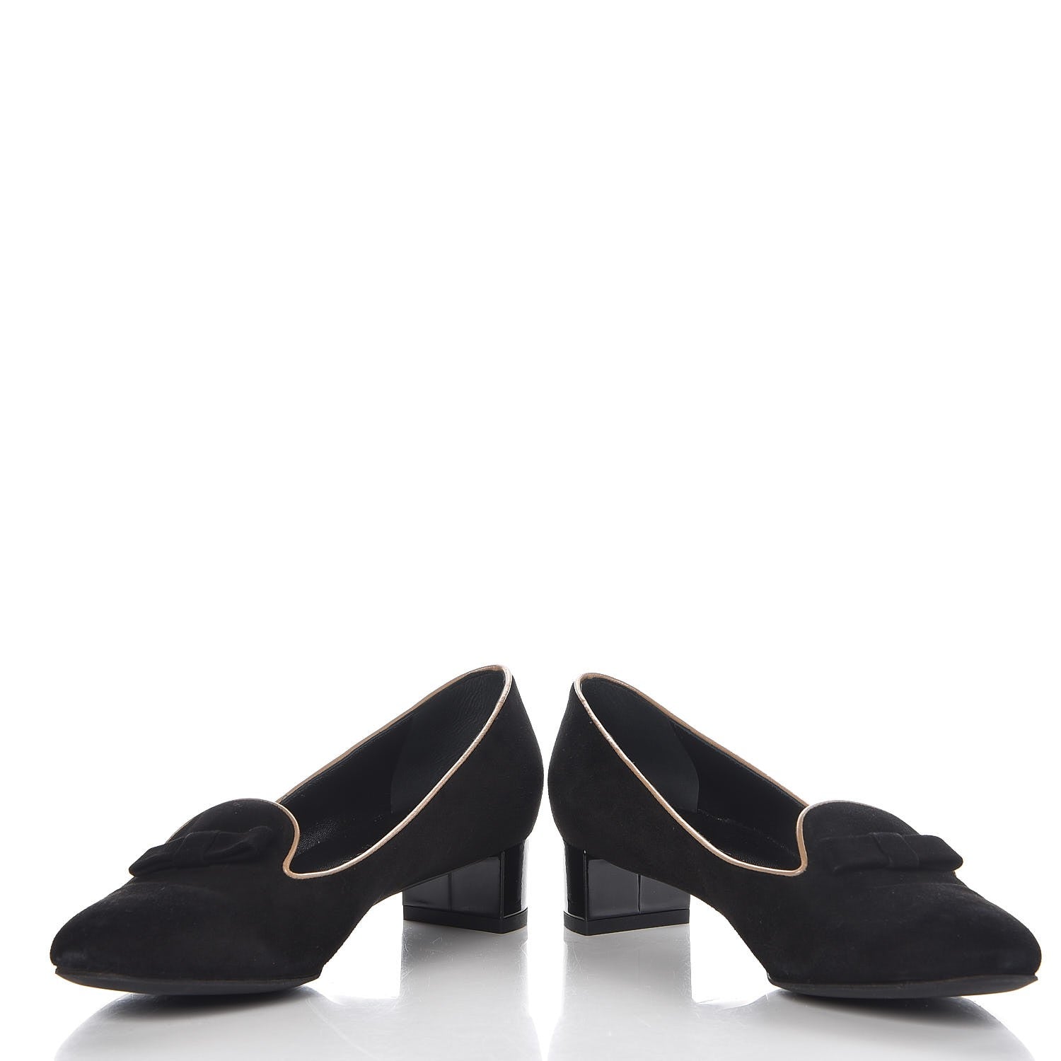 Louis Vuitton Suede Uniformes Bow Pumps 36.5 Black 6 of 10