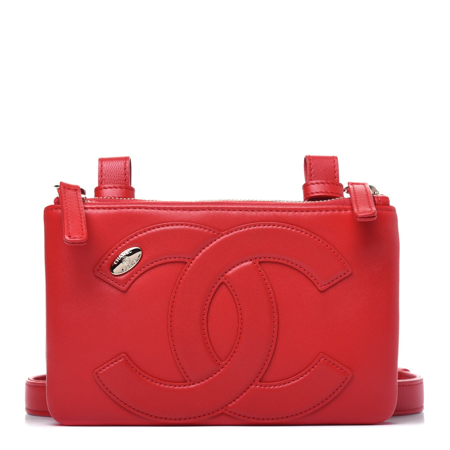 Lambskin CC Mania Waist Belt Bag Red