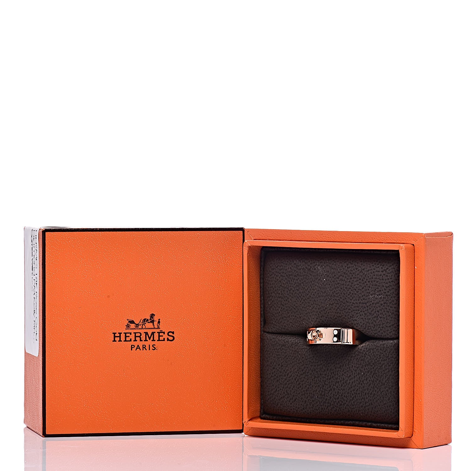 Hermes 18K Rose Gold Diamond PM Kelly Ring 51 5.75 5 of 5