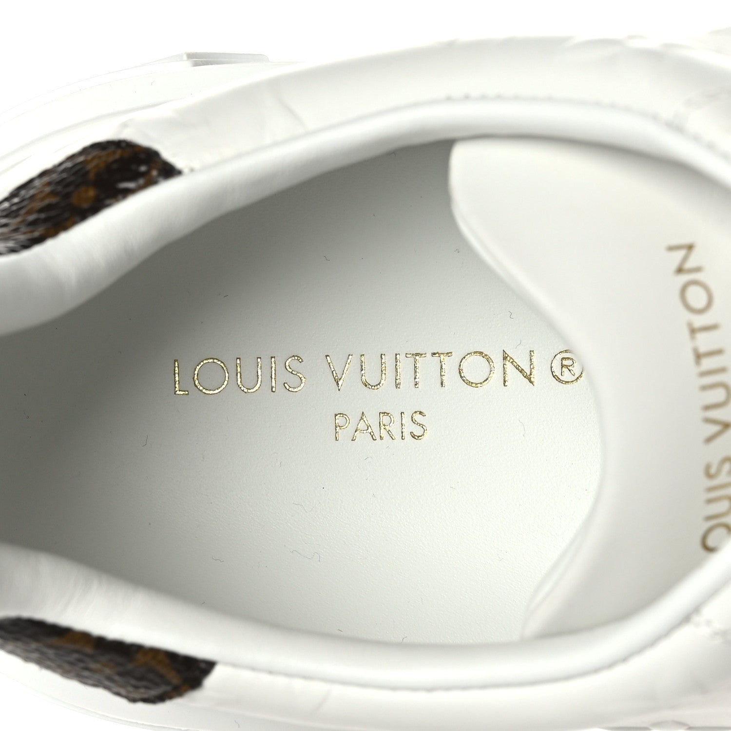 Louis Vuitton Calfskin Monogram Debossed Time Out Sneakers 38 White 7 of 8