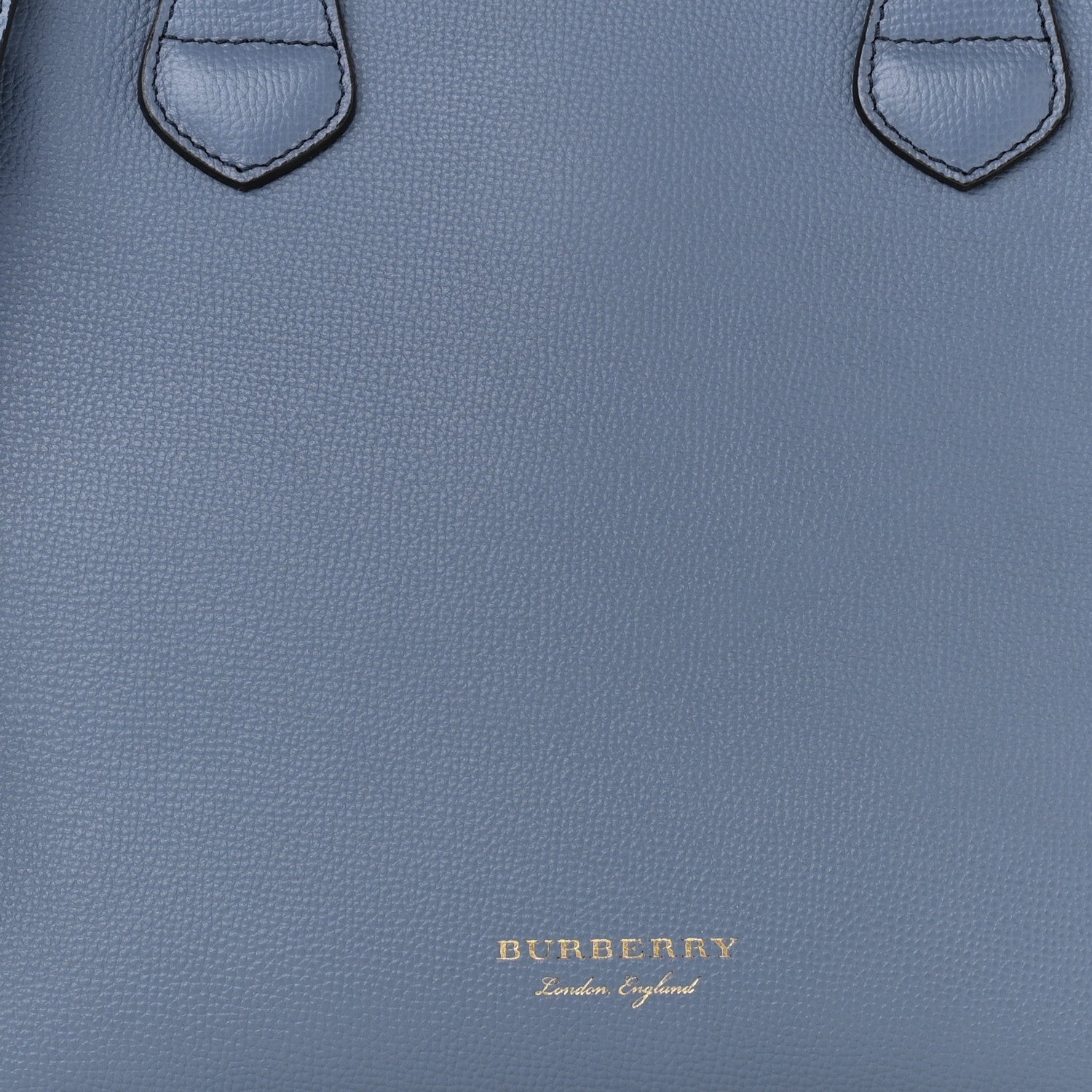 Burberry Derby Calfskin House Check Medium Banner Tote Slate Blue 8 of 11