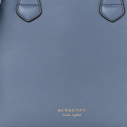 Burberry Derby Calfskin House Check Medium Banner Tote Slate Blue 8 of 11
