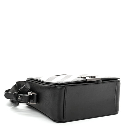 Off-White Saffiano Striped Mini Diag Binder Clip Bag Black White 3 of 10