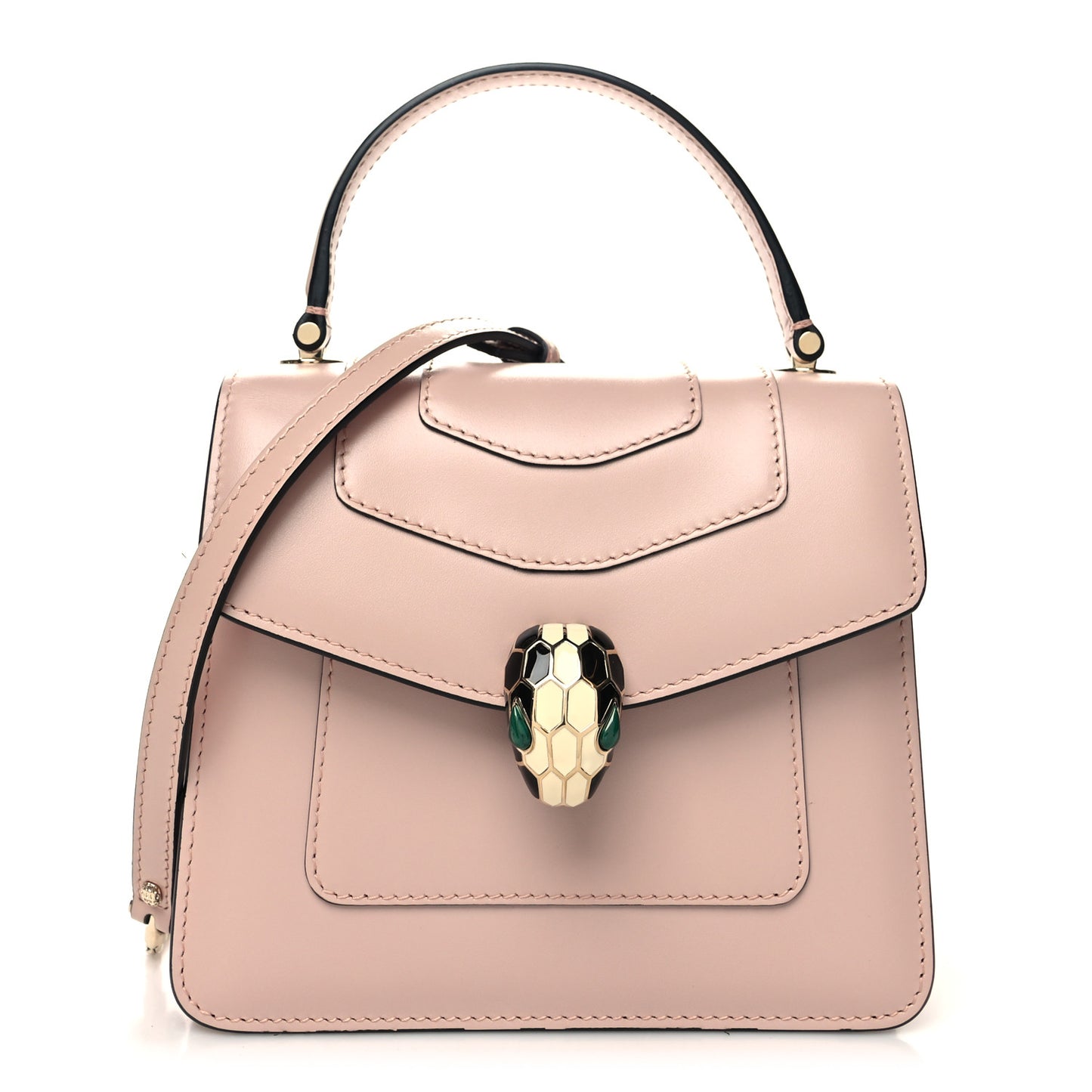 Calfskin Serpenti Forever Top Handle Crystal Rose