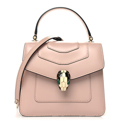 Bulgari Calfskin Serpenti Forever Top Handle Crystal Rose 3 of 10