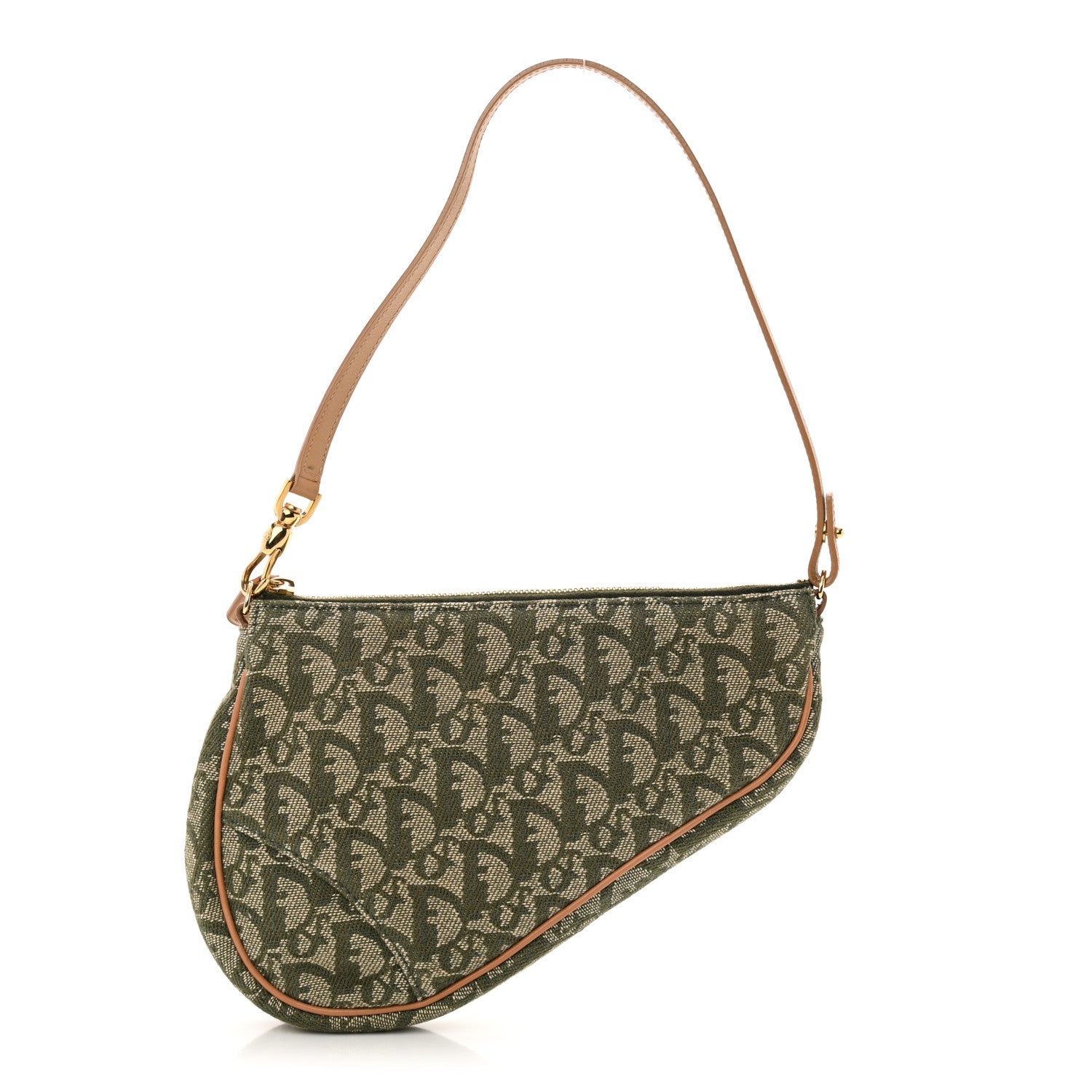 Christian Dior Monogram Mini Saddle Pochette Green 1 of 10