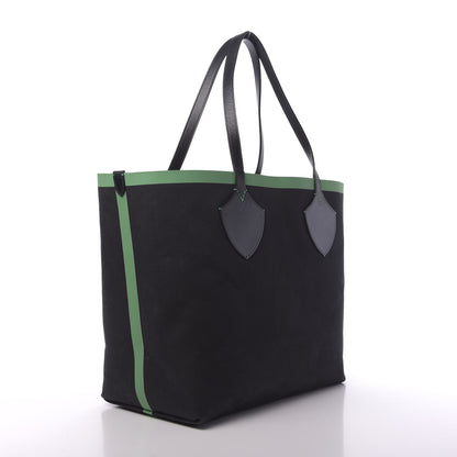 Burberry Canvas Giant Logo Graffiti Print Reversible Tote Black Green 5 of 16