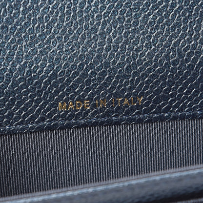 Chanel Metallic Caviar Quilted Flap Card Holder Dark Blue 7 of 9