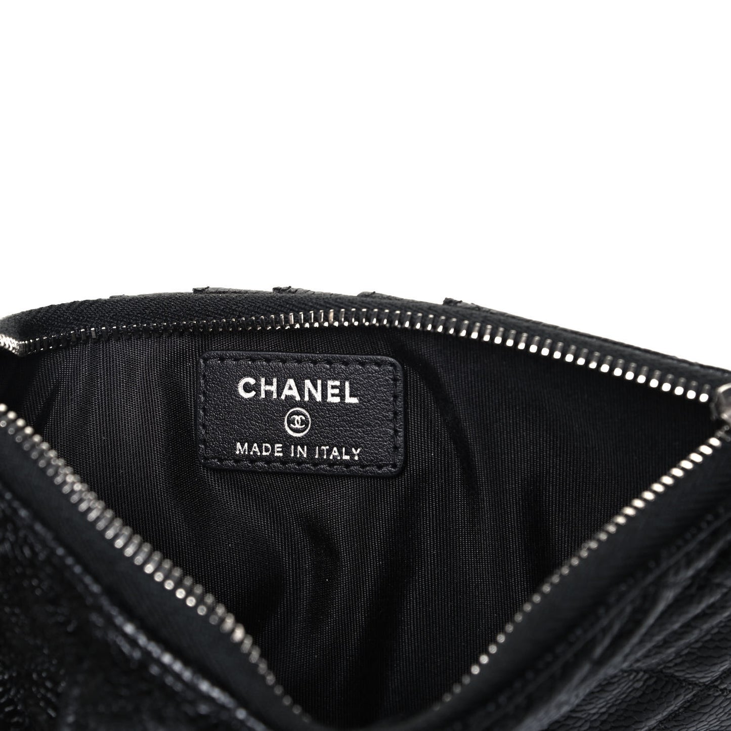 Caviar Quilted Classic Flat Wallet Pouch So Black