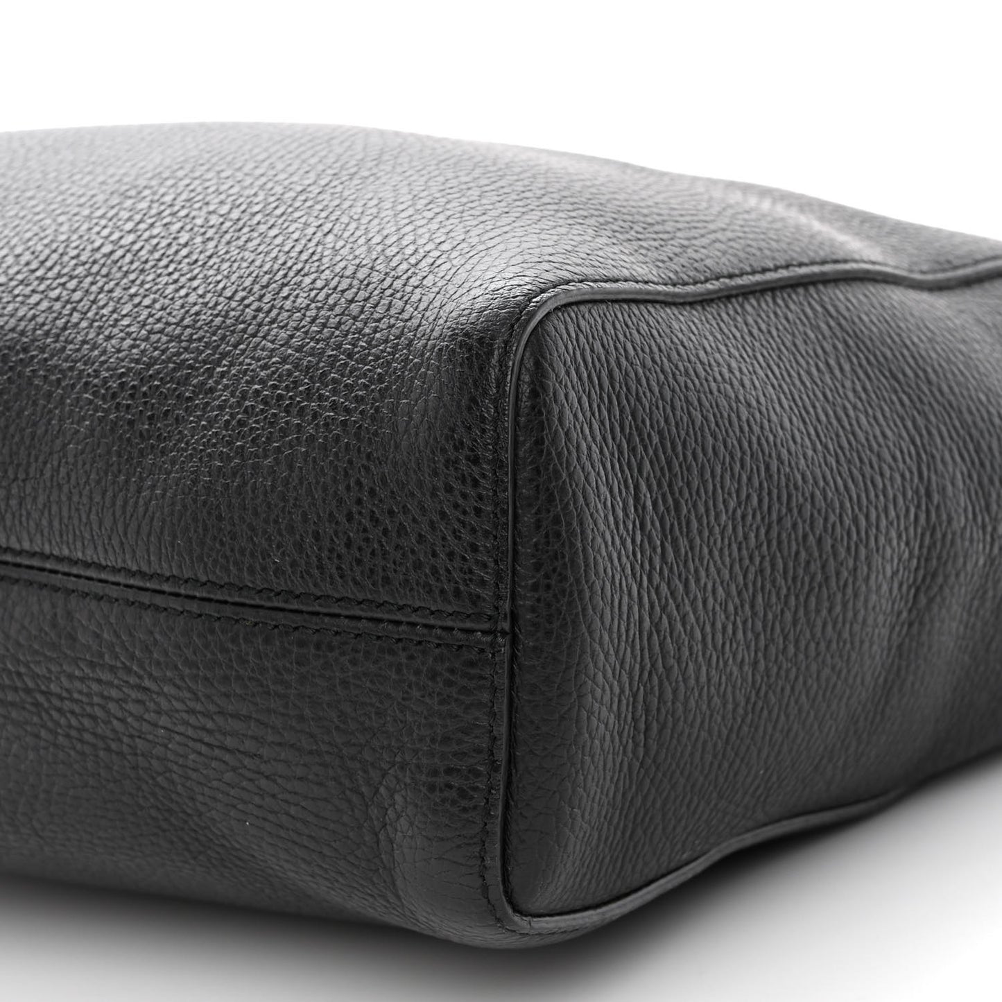 Dollar Calfskin Medium Swing Top Handle Bag Black