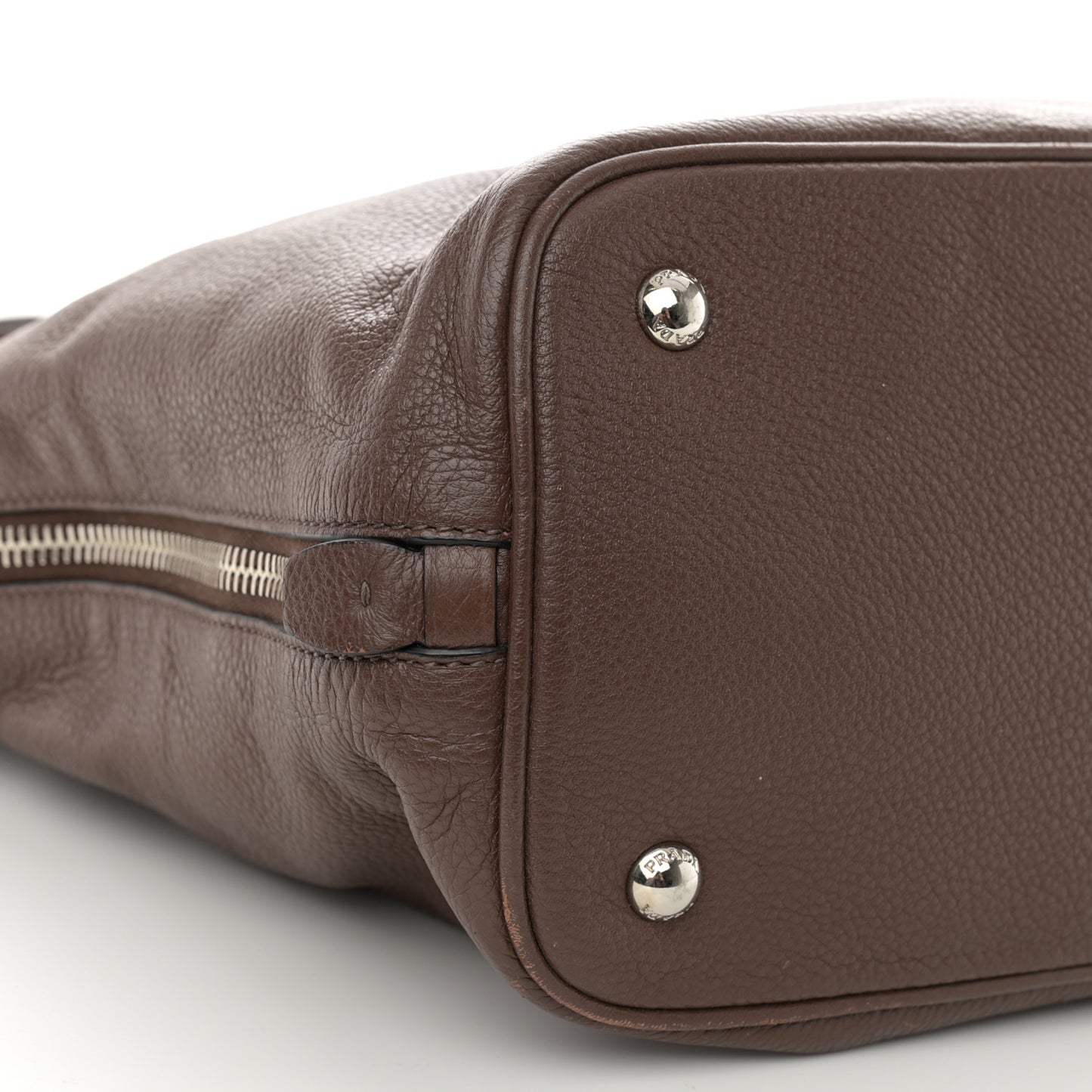 Vitello Phenix Side Zip Shopping Tote Bruciato