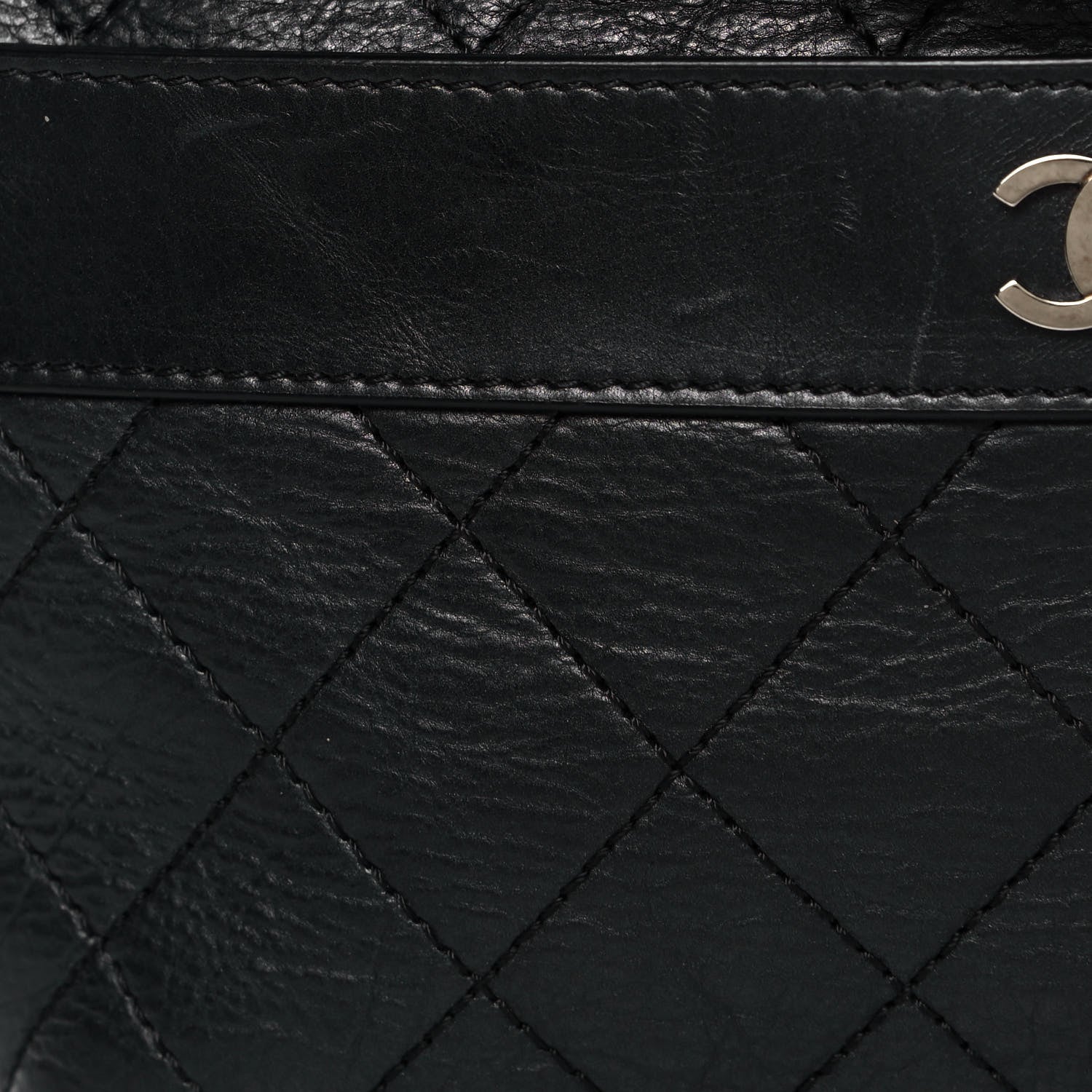 Chanel Aged Calfskin Quilted Crossbody Double Chain Bag Black 13 of 13