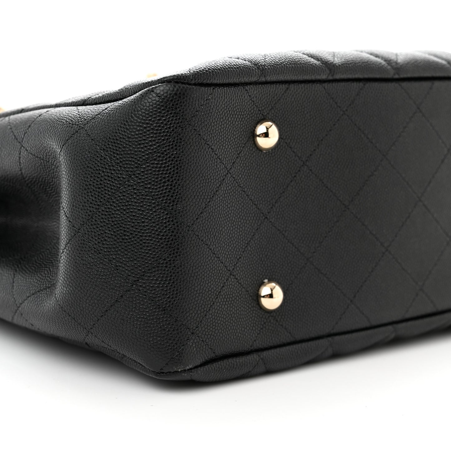 Caviar Quilted Large Shopping Tote Black