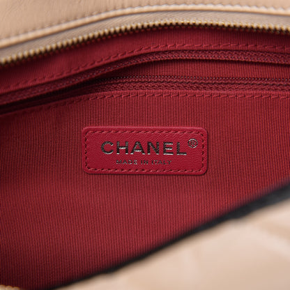 Chanel Aged Calfskin Quilted Medium Gabrielle Hobo Beige Black 5 of 9