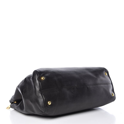 Prada Soft Calf Shopping Tote Black 4 of 20