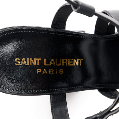 Saint Laurent Calfskin Platz Platform Sandals 39 Black 6 of 11