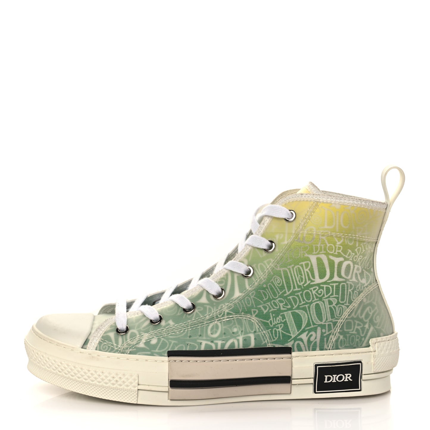 X SHAWN STUSSY Technical Canvas Dior All Over Mens B23 High Top Sneakers 42 Green Beige
