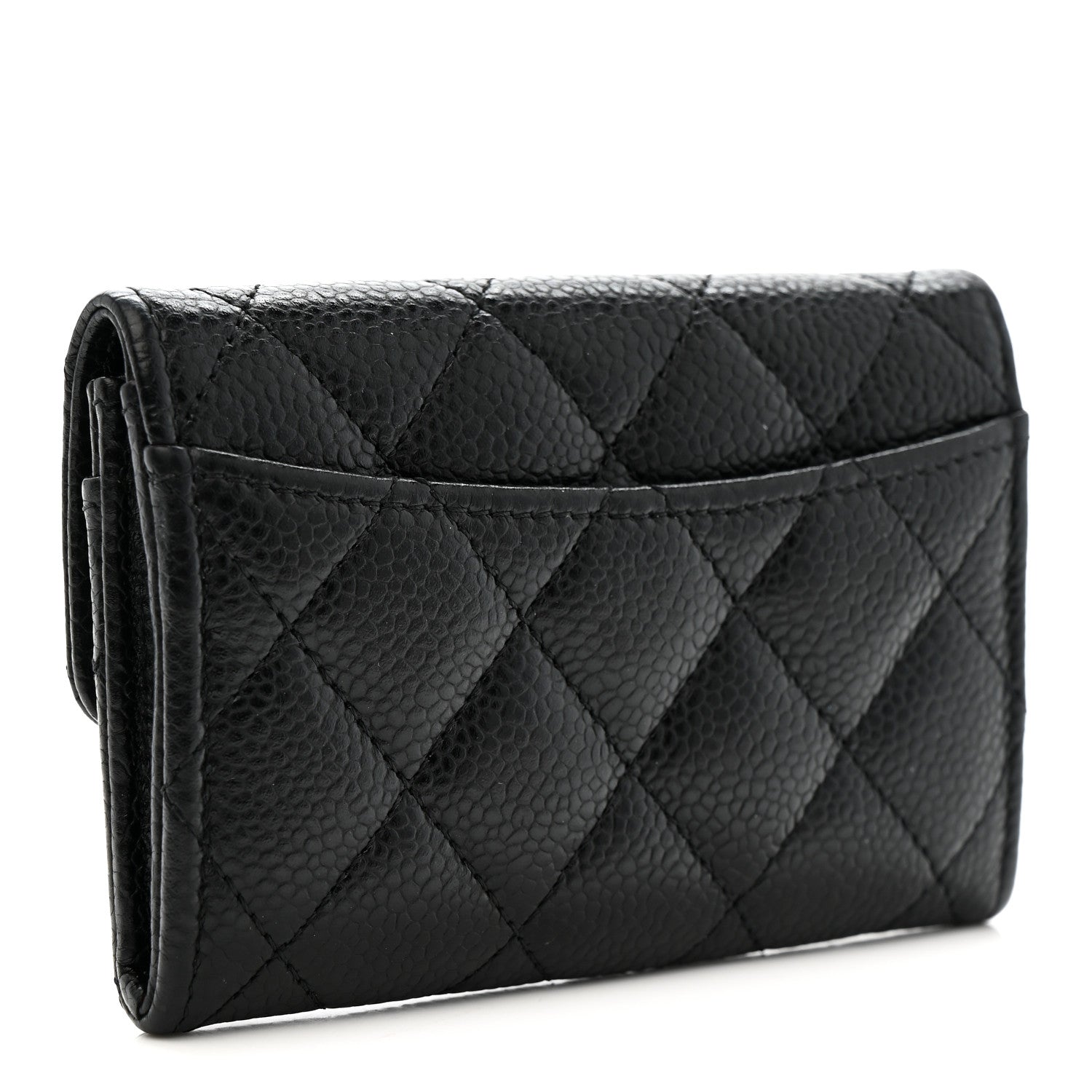 Chanel Caviar Quilted Flap Card Holder Wallet Black 3 of 8