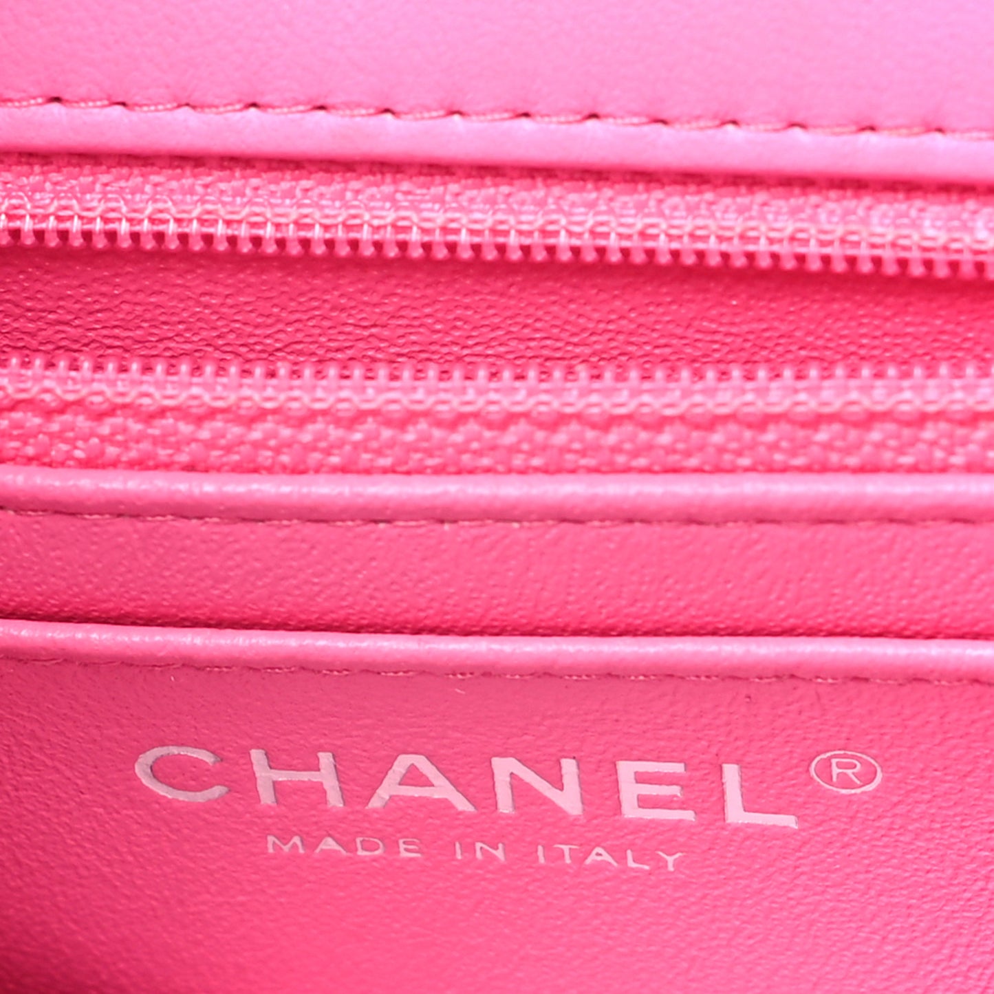 Lambskin Quilted Mini Rectangular Flap Neon Pink