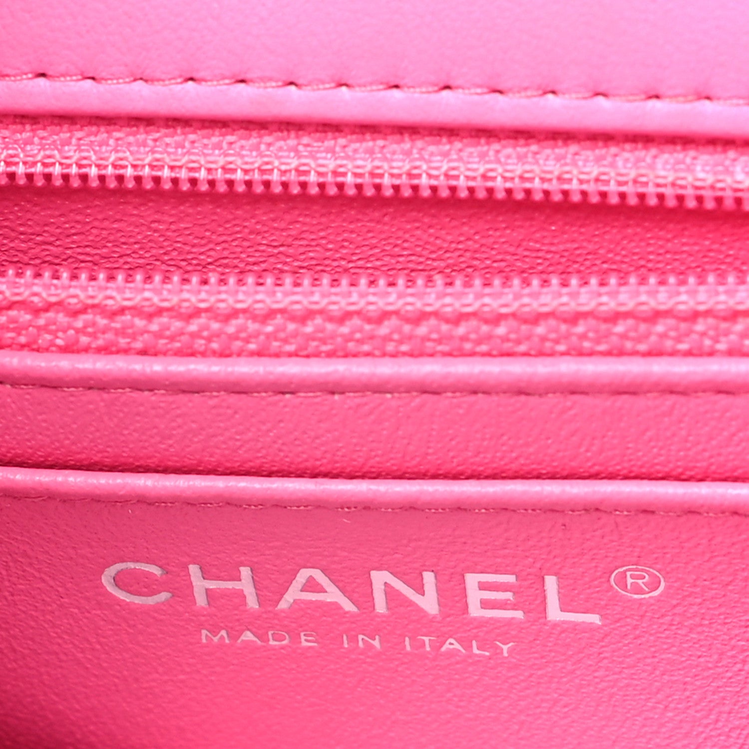Chanel Lambskin Quilted Mini Rectangular Flap Neon Pink 6 of 11