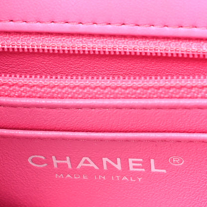 Chanel Lambskin Quilted Mini Rectangular Flap Neon Pink 6 of 11