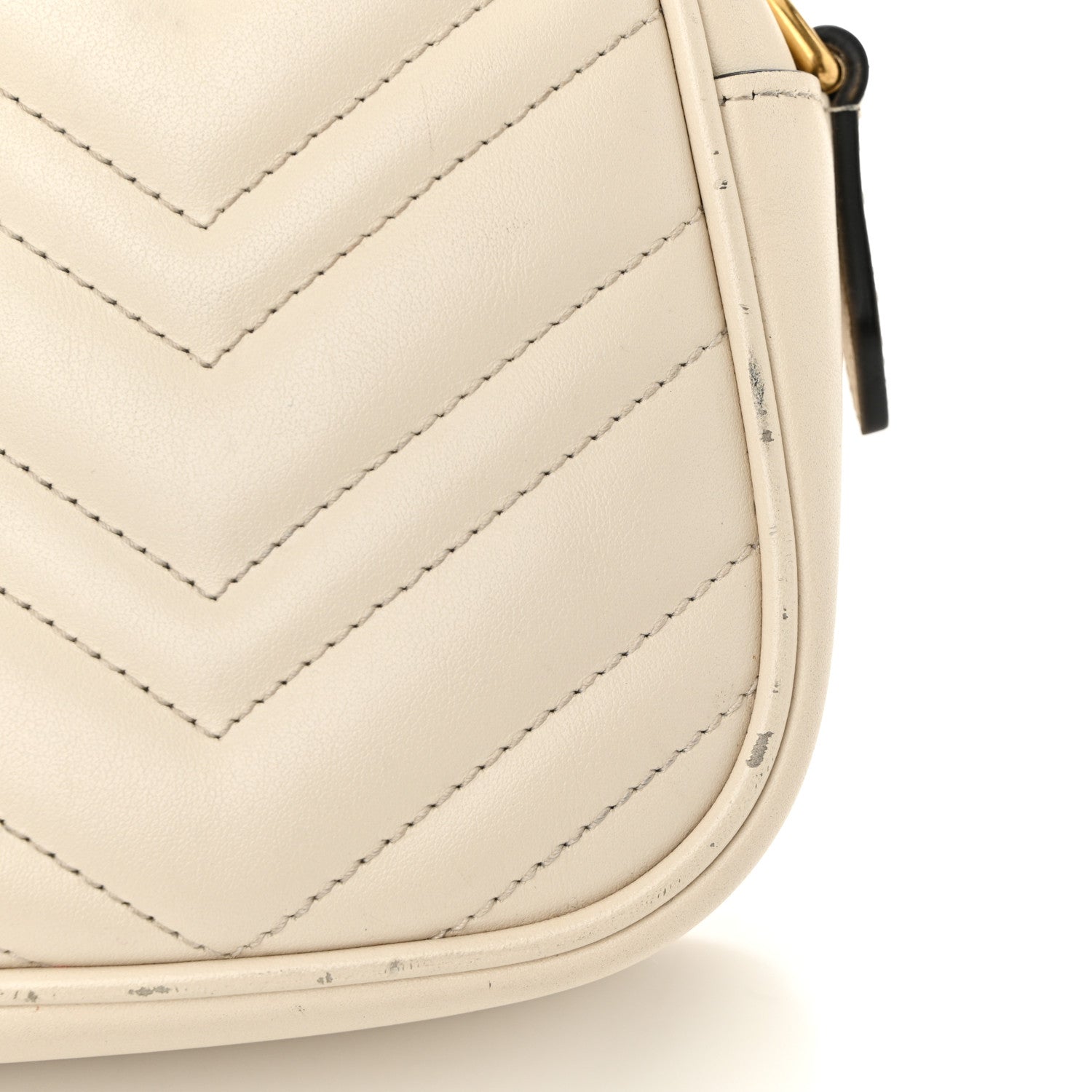 Gucci Calfskin Matelasse Small GG Marmont Chain Shoulder Bag White 13 of 14