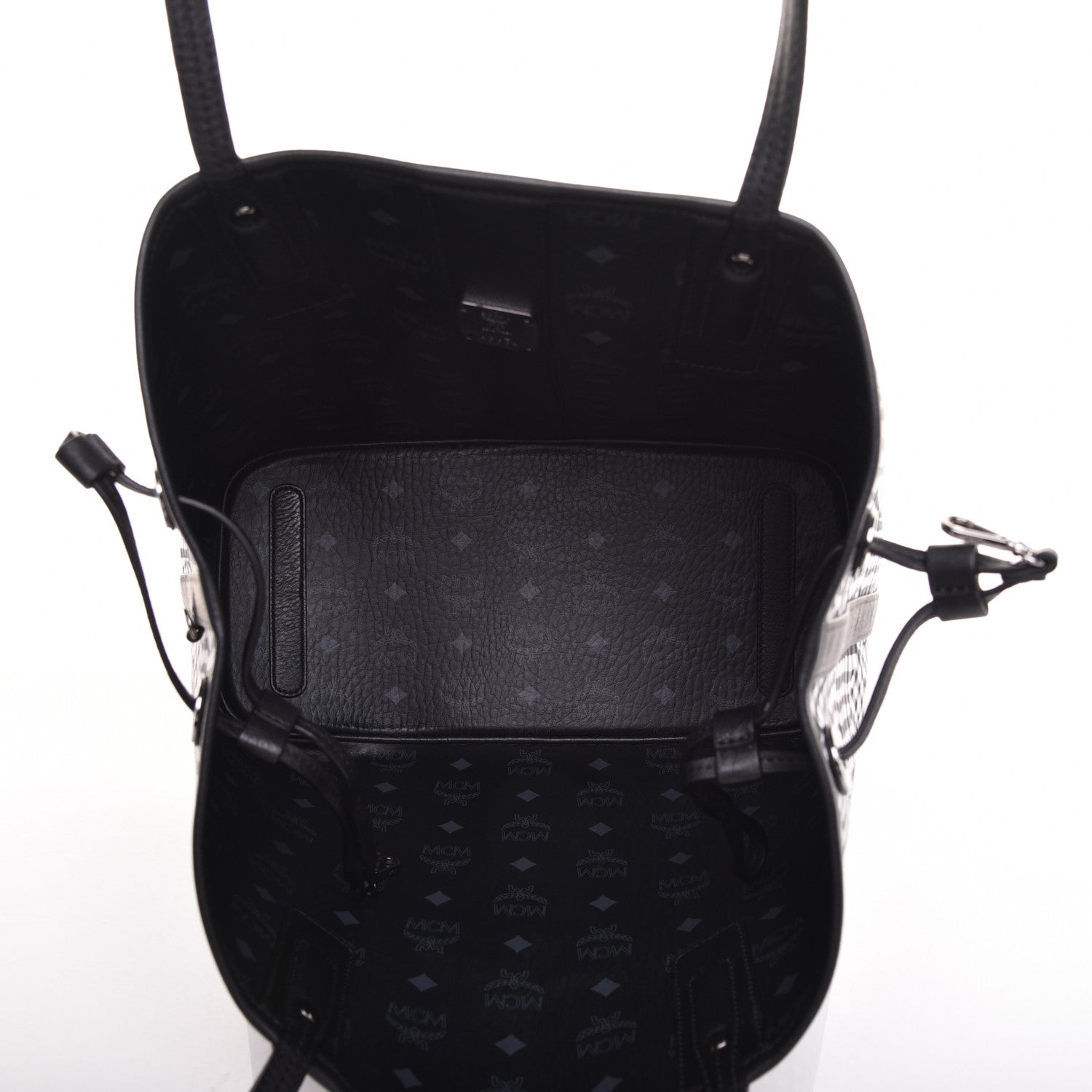 MCM Visetos Medium Liz Reversible Shopper Tote Black 10 of 16